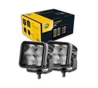 HELLA 1FA 358 176-811 LED-Faro di profondità, Black Magic Cube Kit 3.2", 12/24V, Montaggio, esterno, Illuminazione campo vicino, Cavo 500mm, Spina Spina DEUTSCH, Kit, Quantità 2