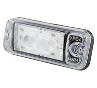 HELLA 2PF 009 514-001 Luce di posizione, LED, 24V, Montaggio, interno/Raccordo a vite, colore diffusore luce cristallino, colore luce LED bianco, anteriore, Quantità 1