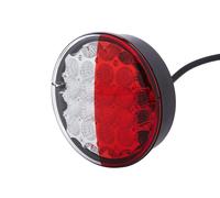 HELLA 2SD 344 200-071 Luce posteriore, LED, 12/24V, Montaggio, esterno/avvitato, colore diffusore luce rosso/cristallino, Cavo 500mm, Spina estremità del cavo aperta, Dx/Sx, Quantità 1