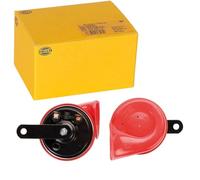 HELLA 3FH 007 424-801 Tromba, TE16, 12V, 110dB(A), Gamma frequenze 400/500Hz, elettrico, colore alloggiamento/sede rosso/nero, Attacco piatto ad innesto, Kit, Quantità 2
