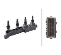 Bobina Accensione Incl. Pipetta Candela 4-polig Hella per Peugeot 206 Hatchback