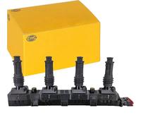 HELLA 5DA 358 000-201 Bobina d'accensione - 12V - 6a... poli - con cappuccio candela accensione - avvitato