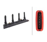 HELLA 5DA 358 000-331 Bobina d'accensione - 12V - 6a... poli - con cappuccio candela accensione - avvitato