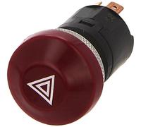 HELLA 6HF 003 916-031 Interruttore, Lampeggiatore d'emergenza, Comando pressione, 12V, Montaggio, interno, Alogeno, Illuminazione interruttore rosso, con lampadina