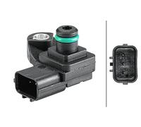 HELLA 6PP 358 152-351 Sensore, Pressione collettore d'aspirazione, 3a... poli, avvitato