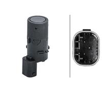 HELLA 6PX 358 141-631 Sensore, Assistenza parcheggio, diritto, 3a... poli, infilato, verniciabile
