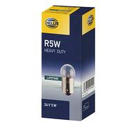 HELLA 8GA 002 071-261 Lampadina - R5W - Heavy Duty Expert - 24V - 5W - Tipo zoccolo: BA15s - Scatola - Quantità: 10