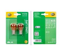 HELLA 8GA 006 841-133 Alogeno Lampadina - PY21W - Long Life up to 3x longer lifetime - 12V - 21W - Modello presa lampadina: BAU15s - Blister - Quantità: 2