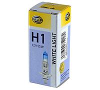 HELLA 8GH 223 498-111 Alogeno Lampadina - H1 - White Light up to 4200 Kelvin - 12V - 55W - Modello presa lampadina: P14.5s - Scatola - Quantità: 1