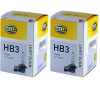 Hella 8GH 223 498-161 Lampadina, HB3, White light, 12V, 60W, Tipo zoccolo P20d, Scatola, Quantità 1 (Confezione da 2)