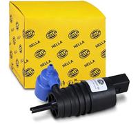 HELLA 8TW 006 847-021 Pompa acqua lavaggio, Pulizia cristalli, 12V, elettrico, Doppia pompa, Forma alloggiamento spina rotondo/angolare