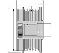 HELLA 9XU 358 038-011 Dispositivo ruota libera alternatore per CHEVROLET,DAEWOO,