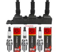 Hella Bobina Accensione + 3x Champion Candela per Opel Corsa D S07 1.0.C F08 F68