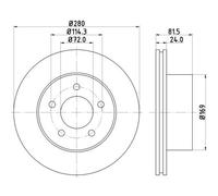 HELLA Dischi Freno Anteriori Ø280 Mm Per Jeep Wrangler II Grand Cherokee I