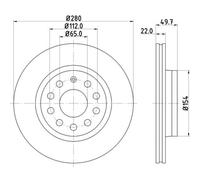 HELLA Dischi Freno Anteriori Ø280 Ventilati Per VW Golf VI 5K1 1K1 AJ5 Audi A3