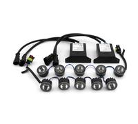 HELLA 2PT 010 458-701 LED-Kit luce guida diurna, LEDayFlex, 12/24V, rotondo, Montaggio, interno, colore diffusore luce cristallino, Cavo 120mm, Frontale d. veicolo, Serie / Kit