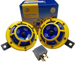 HELLA Giallo Panther Clacson Doppio Tono 118dB 12V Per Auto E Moto