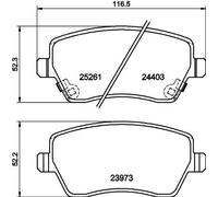 Hella Kit pastiglie freno 8DB 355 015-981 Spessore 17,3 mm con segnalatore usura per Nissan/Renault
