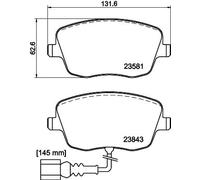 HELLA Kit pastiglie freno altezza 62,6 mm 8DB355018-811