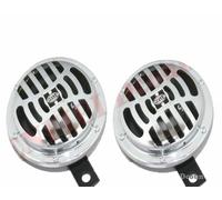 Hella Midi Argento Cromo 12V Corno Set Universale Auto Ruota Per Reale Enfield