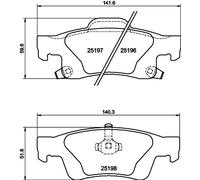 HELLA Pastiglie Freno Bremsbelegsatz Posteriore per Jeep Grand Cherokee IV