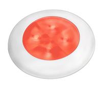 Hella Sottile Linea Rotondo Cortesia 12V Lampada Rossa LED Bianco Plastica Bezel