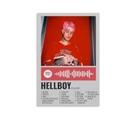 Hellboy by Lil PeepPoster su tela decorazione classica impermeabile sbiadimento murale arte decorazione universale pittura regalo per amici insegnanti 50 x 75 cm senza cornice