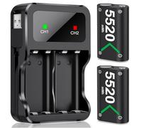 HELLCOOL Batteria Controller per Xbox,2x6200mWh Batteria Ricaricabile con Dock di Ricarica/Display LED/Cavo di Ricarica,Caricatore Xbox Controller Series X|S,One/Elite/S|X Custodie