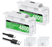 HELLCOOL Batteria per Xbox Controller,2x4800mWh Batteria Ricaricabile per X/box con Indicatore LED/4 Copribatterie/Tipo-C,Kit Gioca e Carica per X/box One/S/X/Elite,X/box Series S/X Controller