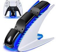HELLCOOL Caricatore Joystick PS5,Ricarica Controller PS5 con Display a LED/Protezione da Cortocircuito/C-C Cable,Stazione Ricarica per Controller DualSense PS5(Playstation 5 Accessori)