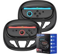 HELLCOOL Steering Wheels Compatible with Switch 2 Joy Con，2 Racing Steering Wheels for Joy Con 2，2025 Switch Controller Accessories for Mario Kart 8 Deluxe