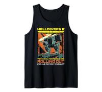 Helldivers 2 Exo-45 Patriot Exosuit Vintage Ad Video Game Canotta