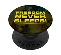 Helldivers 2 Freedom Never Sleeps Yellow Text Video Game PopSockets PopGrip Adesivo