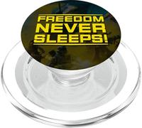 Helldivers 2 Freedom Never Sleeps Yellow Text Video Game PopSockets PopGrip per MagSafe