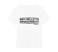 Helldivers 2 Il Gioco Sony Playstation Saluta la democrazia Maglietta, Donna Plus-Size, Bianco, 6X