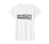 Helldivers 2 Sony Playstation Game Say Hello To Democracy Maglietta, Donna, Bianco, S