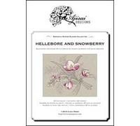 Hellebore and snowberry. Cross stitch blackwork design. Ediz. italiana, inglese e francese