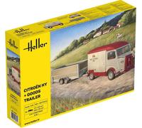 Heller Kit modellismo plastico Citroen HY con rimorchio merci 1:24 non verniciato Nuovo 50331