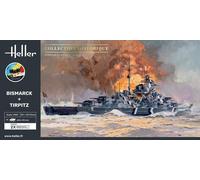 HELLER 55078 MODELLINO BARCA STARTER KIT BISMARCK + TIRPITZ TWINSET 1/400