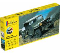 Heller 57105 - 1:3 5 Starter Kit US 1/4 Tonnellata Camion 'N Trailer - Nuovo
