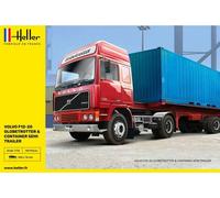 Heller 81702 Volvo F12-20 Con Rimorchio & Container Carico 1:3 2 Scala Plastica