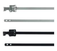 HellermannTyton 111-91163 MLT16SSC10-SS316/SP-BK - Fascetta stringicavo 430 mm, 10 mm, colore: Nero