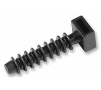 HellermannTyton lok01 Cable Tie Mount Base di fissaggio, tasselli, confezione da 100, 8 mm, Abete, Barb, 6 in nylon (poliammide 6), colore: nero, 1