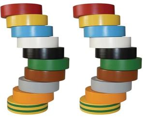HellermannTyton - Lotto di 10 nastri isolanti elettrici HelaTape Flex 15, nastro PVC per uso generale. Conforme ai requisiti IEC, Lunghezza 10m (Confezione da 2)