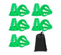 Hellery 10 Coni Segnaposto per Pattinaggio, Coni Antivento Multiuso per Allenamento, con Borsa per Il Trasporto, per La Pratica del Pattinaggio a Rotelle in C, Verde