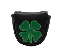 Hellery 10 Pezzi Copri Mazza da Golf a Semi Cerchio Anti-Macchia Copritesta PU Impermeabile Leggero Accessorio Sportivo, Nero, Grande Quadrifoglio Grande Semicerchio