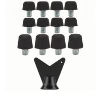 Hellery 12 Pezzi Viti di Ricambio per Tacchette | Facili da Instre, Set di Ricambi per Tacchette con Chiave Inglese, Stabili, Allenamento, Calciatori, Nero