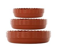 Hellery 15 Sottovasi Leggeri per Vasi da Fiori, Ideali per Uso Interno Ed Esterno, Ad Esempio sul Balcone, sul Davanzale O in Giardino, Rosso