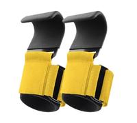 Hellery 2 Ganci per Sollevamento Pesi, Impugnature di Supporto per Polsi, Leggere, Pratiche per Sollevamento Pesi, Powerlifting E Palestra, Giallo