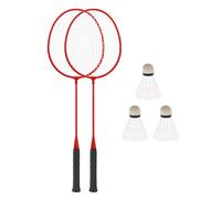Hellery 2 Racchette da Badminton, Volano da Badminton, Racchette da Badminton per 2 Giocatori con 3 Palline in Nylon per Famiglia, Sport all'Aria Aperta, Rosso